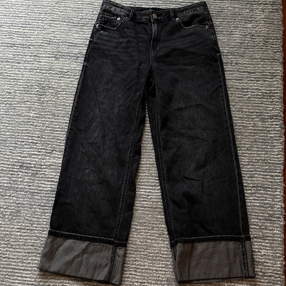 Stradivarius Black Wide Leg Jeans